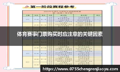 体育赛事门票购买时应注意的关键因素